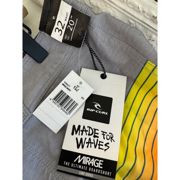 Rip Curl Men's Mirage Invert Stretch 20" Gray Colorblock Board Short Size 32 NWT - Picture 4 of 7